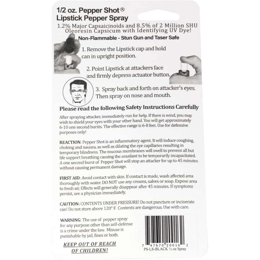 Lipstick Pepper Spray – 1.2% MC, UV Dye, 6–8 Ft Range - Image 4