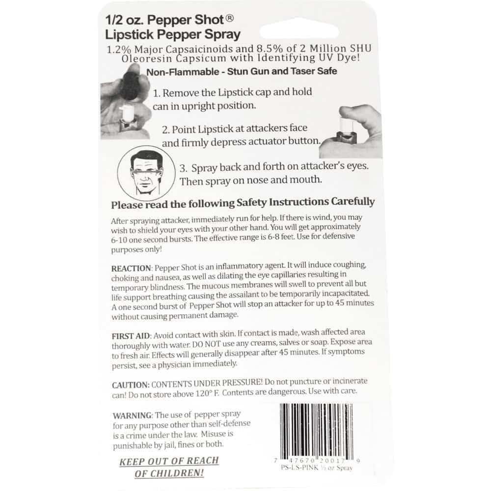 Lipstick Pepper Spray – 1.2% MC, UV Dye, 6–8 Ft Range - Image 8