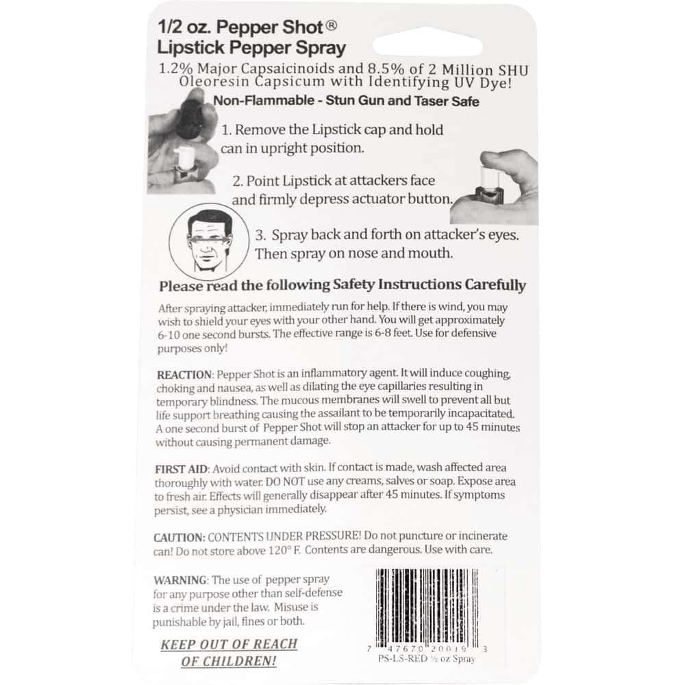 Lipstick Pepper Spray – 1.2% MC, UV Dye, 6–8 Ft Range - Image 12
