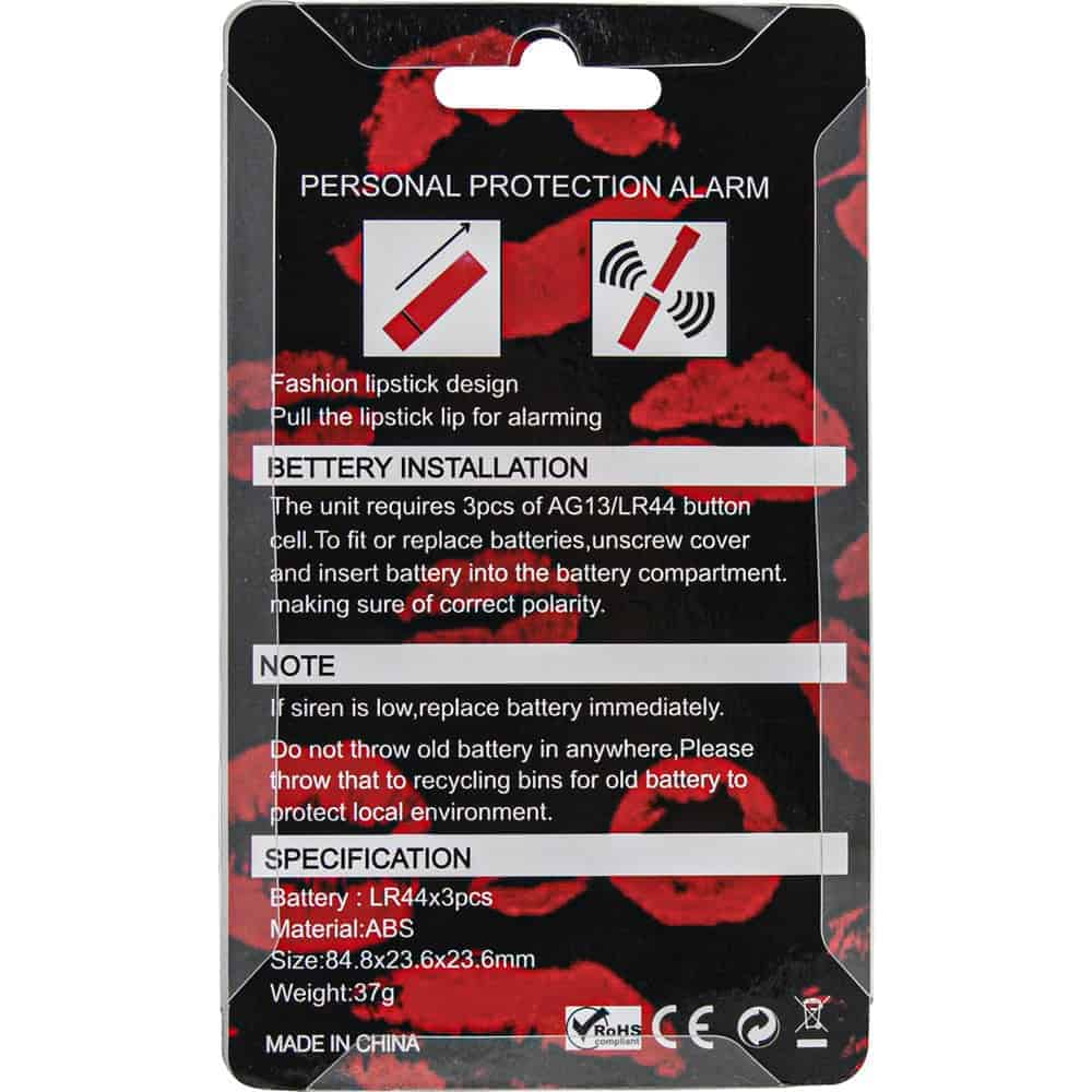Lipstick Personal Alarm – 90dB Pull-Pin Siren - Image 3